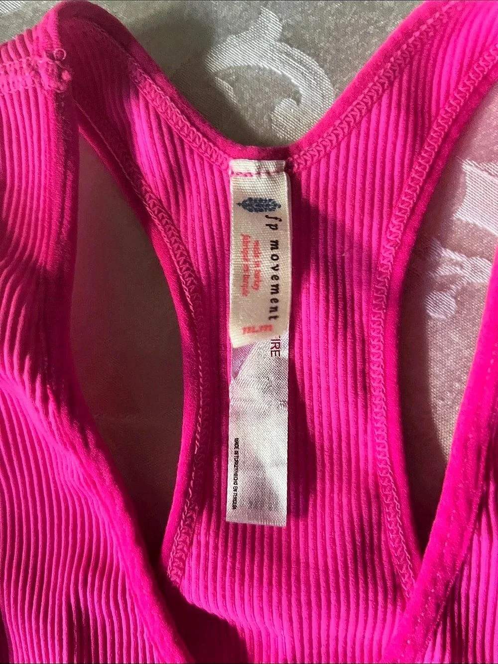 FP Movement Happiness Runs Crop Tank Ribbed Pink Medium